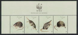 Portugal WWF Pyrenean Desman Top Strip Of 4v WWF Logo 1997 MNH SG#2550-2553 MI#2174-2177 Sc#2153-2156 - Unused Stamps