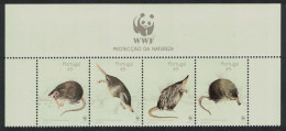 Portugal WWF Pyrenean Desman Top Strip Of 4v WWF Logo 1997 MNH SG#2550-2553 MI#2174-2177 Sc#2153-2156 - Nuovi