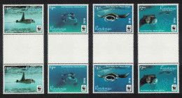 Rarotonga WWF Reef Manta Ray Shark Fish 4v Gutter Pairs 2016 MNH SG#23-26 - Islas Cook