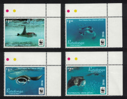 Rarotonga WWF Reef Manta Ray Fish 4v Corners 2016 MNH SG#23-26 - Cook