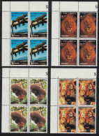 Sao Tome Wild Animals Tiger Lion Gecko Potto 4v Corner Blocks 1996 MNH MI#1676-1679 Sc#1237-1240 - São Tomé Und Príncipe