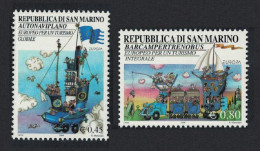 San Marino Autoshipplane Boatcampertrainbus Europa Tourism 2v 2004 MNH SG#1983-1984 - Nuevos