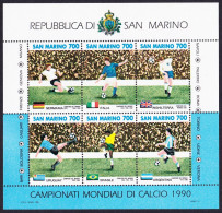 San Marino World Cup Football Championship MS 1990 MNH SG#MS1373 - Ongebruikt