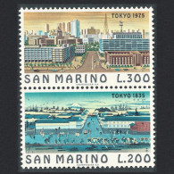 San Marino Tokyo Important Cities Of The World Vertical Pair 1975 MNH SG#1032-1033 - Ongebruikt