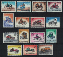 San Marino Veteran Motor Cars 15v COMPLETE 1962 MNH SG#644-658 MI#704-718 - Nuevos