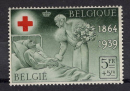 503 * Croix Rouge  Rode Kruis 1939    Cote 8- € Met Plakker  Avec Charnière  Reine Elisabeth  Fleurs - Neufs