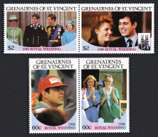 St. Vincent Gren Royal Wedding Prince Andrew 4v Pairs 1986 MNH SG#481-484 Sc#539-540 - St.Vincent & Grenadines