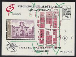 Spain Loja Gate Granada '92 International Thematic Stamp Exhibition MS 1991 MNH SG#MS3102 - Unused Stamps