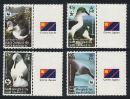 South Georgia Birds WWF Grey-headed Albatross 4v CA Label 2003 MNH SG#353-356 MI#357-360 Sc#290-293 - Georgias Del Sur (Islas)