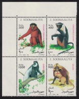 Somalia Monkeys 4v Corner Block 1994 MNH MI#520-523 - Somalie (1960-...)