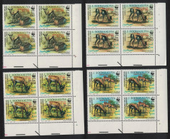 Somalia WWF Antelopes Overprint 'Rio 1992' 4v Corner Blocks Of 4 1992 MNH MI#444-447 - Somalie (1960-...)