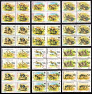 Somalia WWF Wild Animals 12v Blocks Of 4 1992 MNH MI#432-443 Sc#607-618 - Somalië (1960-...)