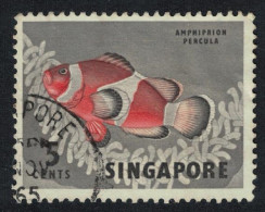 Singapore Orange Clownfish Fish 1962 Canc SG#66 - Singapore (1959-...)