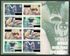 Sierra Leone WWF Patas Monkey Imperf Sheetlet Of 2 Sets OVERPRINT RARR 2004 MNH SG#4589-4592 - Sierra Leona (1961-...)