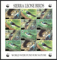 Sierra Leone Birds WWF Picathartes Imperf Sheetlet OVERPRINT RARR 1994 MNH SG#4575-4578 - Sierra Leona (1961-...)