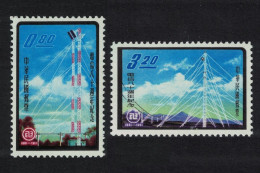 Taiwan 80th Anniversary Of Chinese Telecommunications 2v 1961 MNH SG#427-428 MI#434-435 - Nuevos