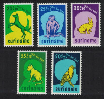 Suriname Dog Cat Monkey Rabbit Parrot Birds Pets 5v 1977 MNH SG#895-899 - Suriname
