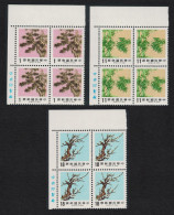 Taiwan Pine Bamboo And Plum 3v Corner Blocks Of 4 1986 MNH SG#1633-1635 - Unused Stamps