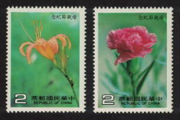 Taiwan Lily Carnation Flowers 2v 1985 MNH SG#1589-1590 - Unused Stamps