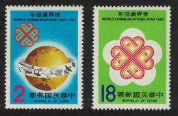 Taiwan World Communications Year 2v 1983 MNH SG#1495-1496 - Unused Stamps