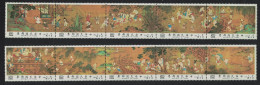 Taiwan Sung Dynasty Painting 'One Hundred Young Boys' 2 Strips 1981 MNH SG#1403-1412 - Nuovi