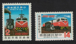 Taiwan Centenary Of Railway Locomotives Train 2v 1981 MNH SG#1361-1362 - Nuevos