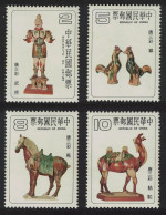 Taiwan T'ang Dynasty Tri-coloured Pottery 4v Def 1980 SG#1308-1311 MI#1328-1331 - Unused Stamps