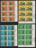 Taiwan Chinese Postal Service 4v Blocks Of 8 1976 MNH SG#1097-1100 - Unused Stamps
