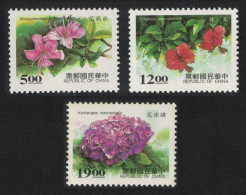 Taiwan Rhododendron Hibiscus Hydrangea Shrubs 3v 1997 MNH SG#2391-2393 - Unused Stamps