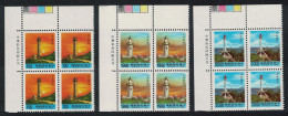 Taiwan Lighthouses With Blue Panel At Foot 3v Corner Blocks Of 4 1992 MNH SG#2004-2013 MI#2040-2042 - Neufs