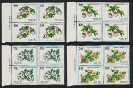 Taiwan Plants Flowers 2nd Series 4v Blocks Of 4 1991 MNH SG#1969-1972 - Unused Stamps