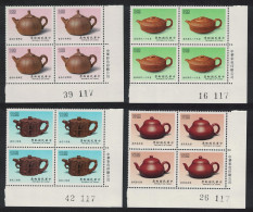 Taiwan Teapots 1st Series 4v Corner Blocks Of 4 1989 MNH SG#1876-1879 - Ungebraucht