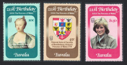 Tuvalu 21st Birthday Of Princess Of Wales 3v 1982 MNH SG#184-186 - Tuvalu