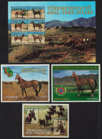 Turkmenistan Akhal-Teke Horses Sheetlet Of 6v +3 MSs 2001 MNH SG#101-106+MS107-108 MI#Block 9-12 - Turkménistan