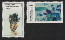 Turkish Cyprus 'Abstract' By Filiz Ankacc Sculpture Art 9th Series 2v 1990 MNH SG#284-285 - Unused Stamps