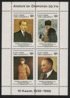 Turkish Cyprus 50th Death Anniversary Of Kemal Ataturk MS 1988 MNH SG#246 - Unused Stamps