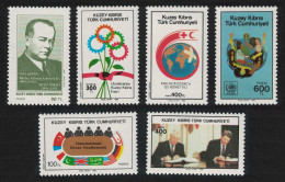 Turkish Cyprus Gorbatchov Red Cross WHO Anniversaries 6v 1988 MNH SG#240-245 - Unused Stamps