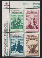 Turkish Cyprus Europa CEPT Music Composers 4v Block Of 4 1985 MNH SG#172-175 MI#166-169 KB - Ungebraucht