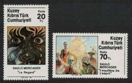 Turkish Cyprus Exhibition By Saulo Mercader Artist 2v 1984 MNH SG#163-164 - Neufs