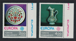 Turkey Europa CEPT Handicrafts 2v Right Margins 1976 MNH SG#2547-2548 MI#2385-2386 - Nuevos