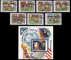 Tanzania Football Cup 7v+MS 1994 CTO SG#1892-MS1899 MI#1759-1765+Block 249 Sc#1174A-1174H - Tanzania (1964-...)