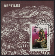 Tanzania Reptiles MS 1993 CTO SG#MS1535 MI#Block 220 Sc#1135 - Tanzania (1964-...)