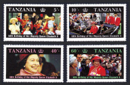 Tanzania Queen Elizabeth II 60th Birthday 4v 1987 MNH SG#517-520 Sc#333-336 - Tanzania (1964-...)