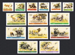 Tanzania Leopard Giraffe Lion Wildlife 14v 1980 MNH SG#307-320 MI#161A-174A - Tanzania (1964-...)