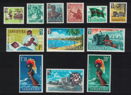 Tanganyika Lions Flag Tractor Medicine Education Definitives 12v 1961 SG#108-119 MI#98-109 Sc#45-56 - Tanganyika (...-1932)