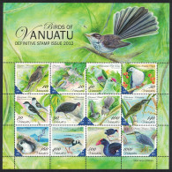 Vanuatu Heron Dove Swamphen Petrel Birds 12v Sheetlet MS 2012 MNH SG#MS1130 Sc#1025-1036 - Vanuatu (1980-...)