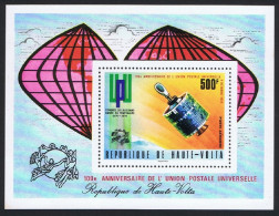 Upper Volta Space Centenary Of UPU MS 1974 MNH MI#Block 26 Sc#C192 - Upper Volta (1958-1984)