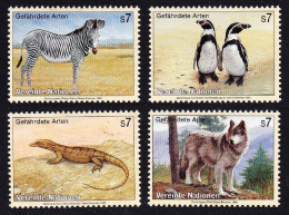 UN Vienna Birds Zebra Penguins Lizard Wolf 4v 1993 MNH SG#V142-V145 MI#143-146 Sc#143-146 - Andere & Zonder Classificatie