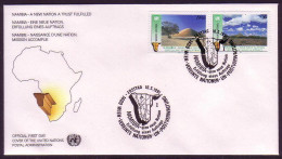 UN Vienna 1st Anniversary Of Namibian Independence 2v FDC 1991 SG#V113-V114 MI#114-115 - Andere & Zonder Classificatie