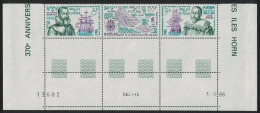 Wallis And Futuna Ships Discovery Of Horn Islands Strip Date Number 1986 MNH SG#488-490 MI#508 Sc#340 - Nuevos